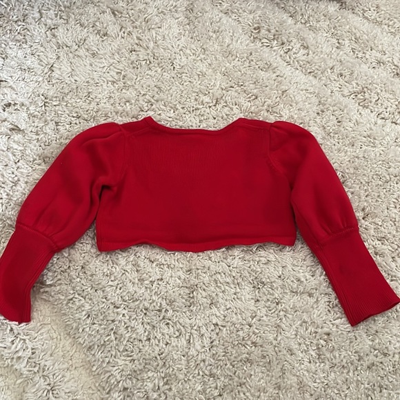 Janie&Jack Cropped Puff Sleeve Cardigan - Picture 4 of 4